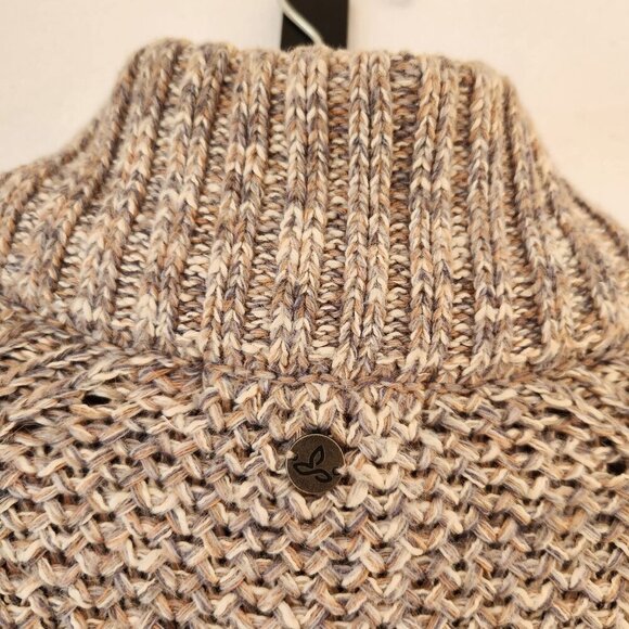 Prana Callisto Wool Alpaca Blend Cardigan Sweater High Neck Tan Beige Women's XS - Picture 7 of 10